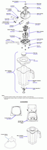 Diagram Diagram and Parts List for HBH650-UK-N  Hamilton Beach Blender